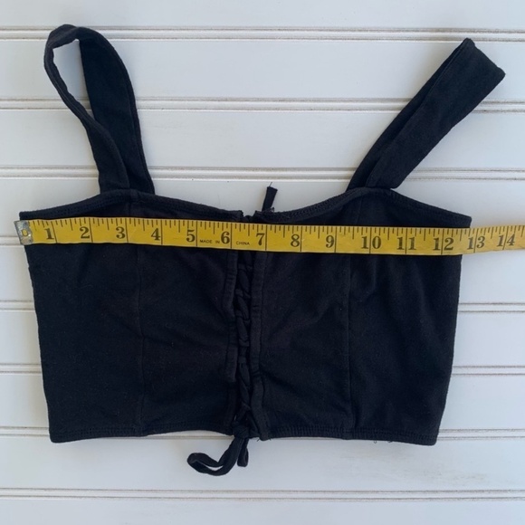 Nollie Black Lace-Up Crop Top | Size Small - Picture 7 of 8